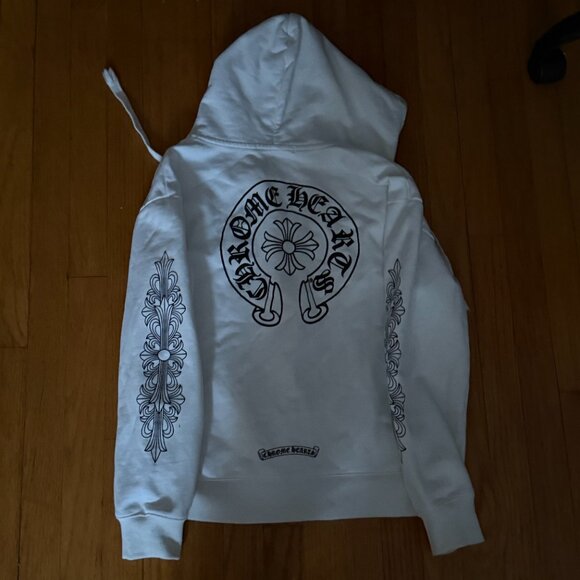 Chrome Hearts White Horseshoe Zip Up Hoodie - Picture 2 of 8